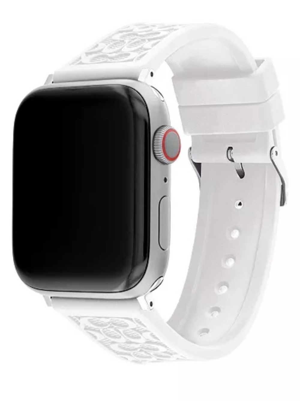 Coach White Smartwatch with Embossed Silicone Band